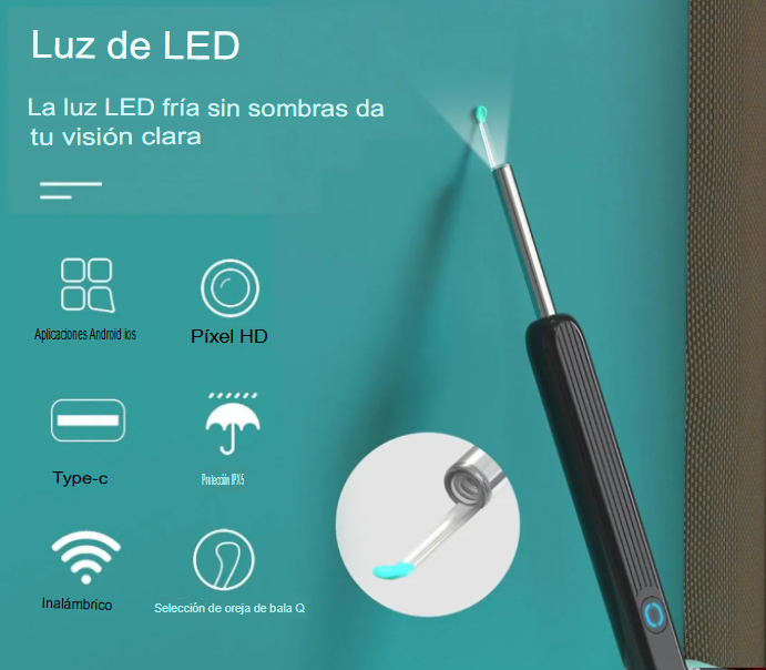 Otoscopio Limpiador Oidos Luz Camara HD
